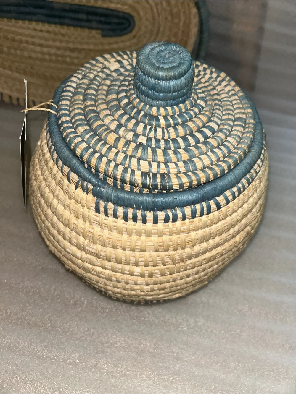 Threshold Bundle of 3 Handcrafted Woven Set. One Tray and Two Baskets with Lids